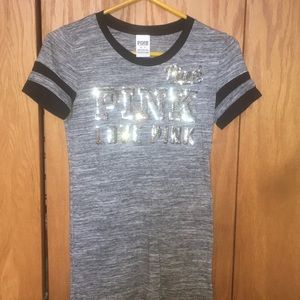 PINK grey and black T-shirt